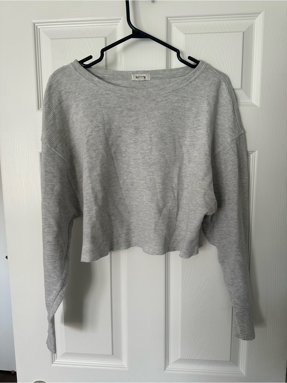 Garage Light Gray Waffle Knit Top